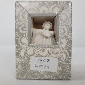 Margaret Furlong Ornament Butterfly in box NO Stand 1988  ~3" Tall Bisque Shell